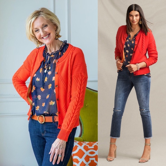 Cabi 5449 Cable Cotton Blend Cardigan 